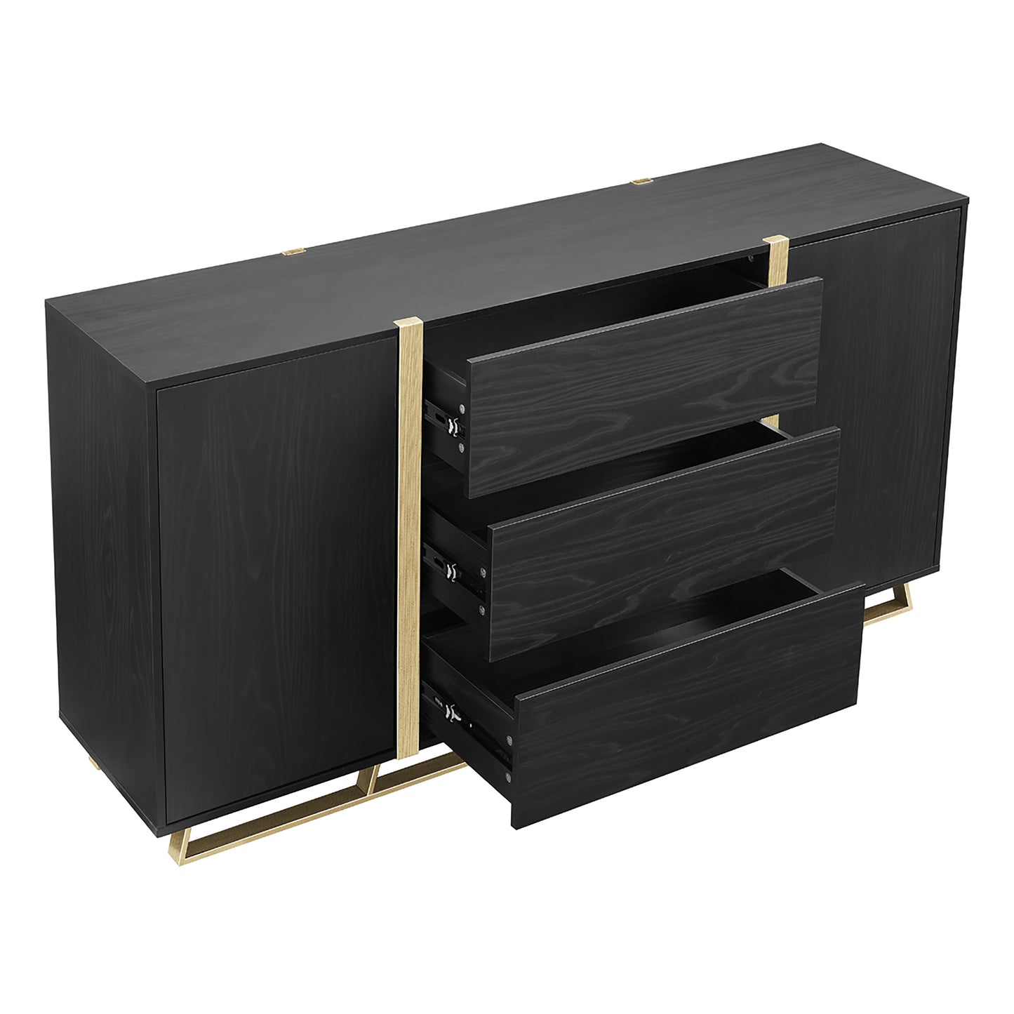 Criterion Capri Buffet Unit, Side Board 1600mm Black Oak Gold