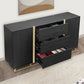 Criterion Capri Buffet Unit, Side Board 1600mm Black Oak Gold