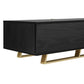 Criterion Capri TV Unit, Entertainment Cabinet 2000mm Low Line Black Oak Gold