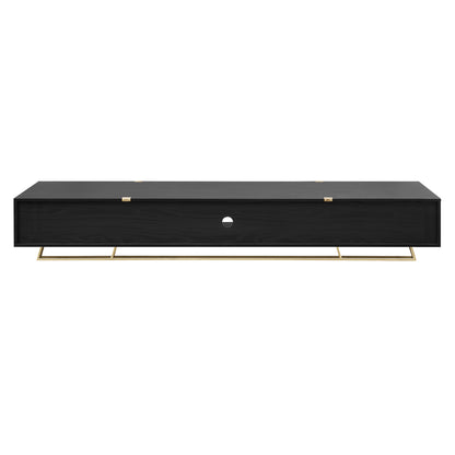 Criterion Capri TV Unit, Entertainment Cabinet 2000mm Low Line Black Oak Gold