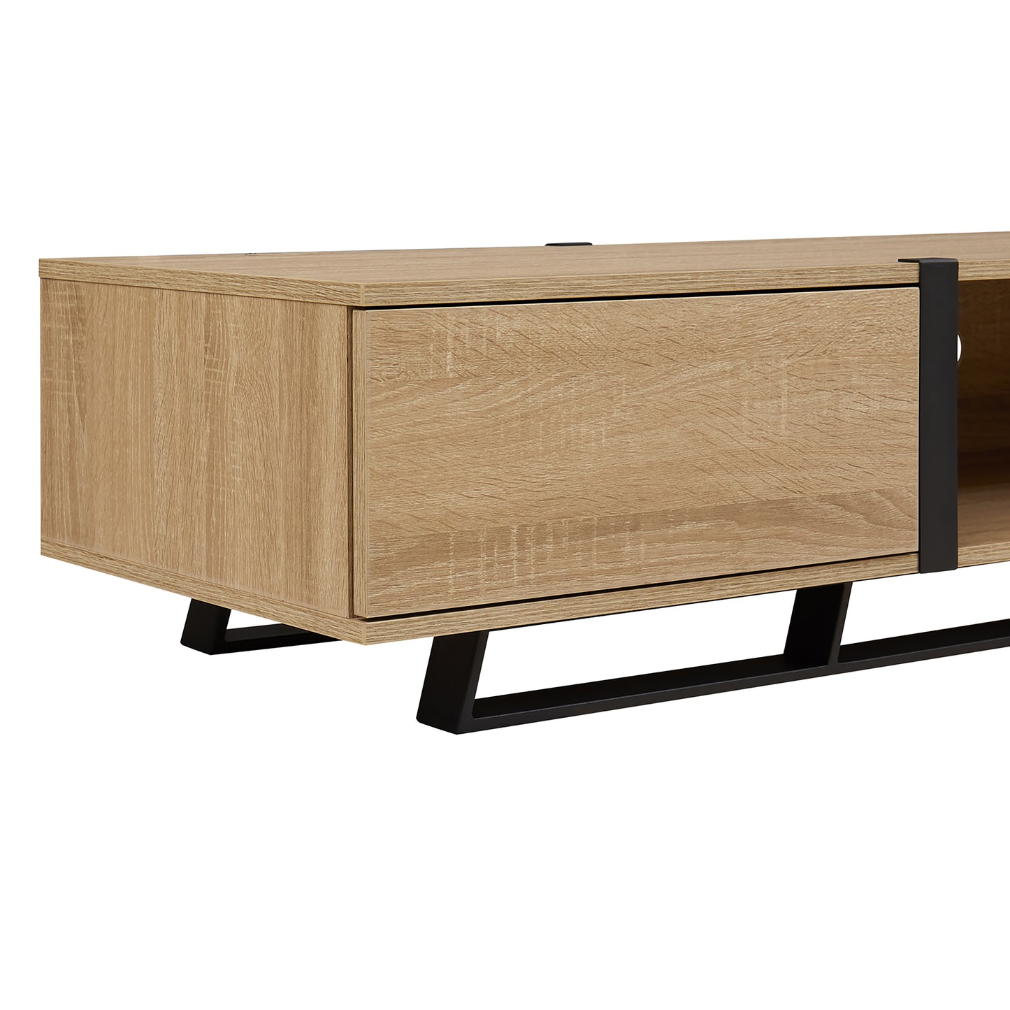 Criterion Capri TV Unit, Entertainment Cabinet 2000mm Low Line Oak Black