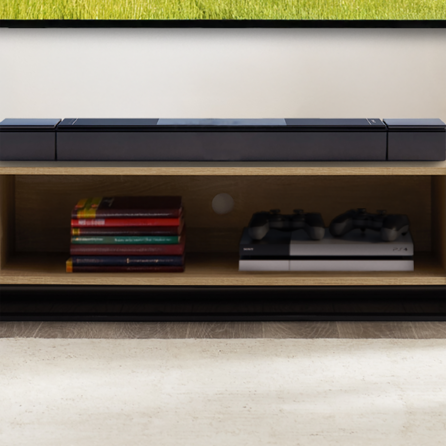 Criterion Capri TV Unit, Entertainment Cabinet 2000mm Low Line Oak Black