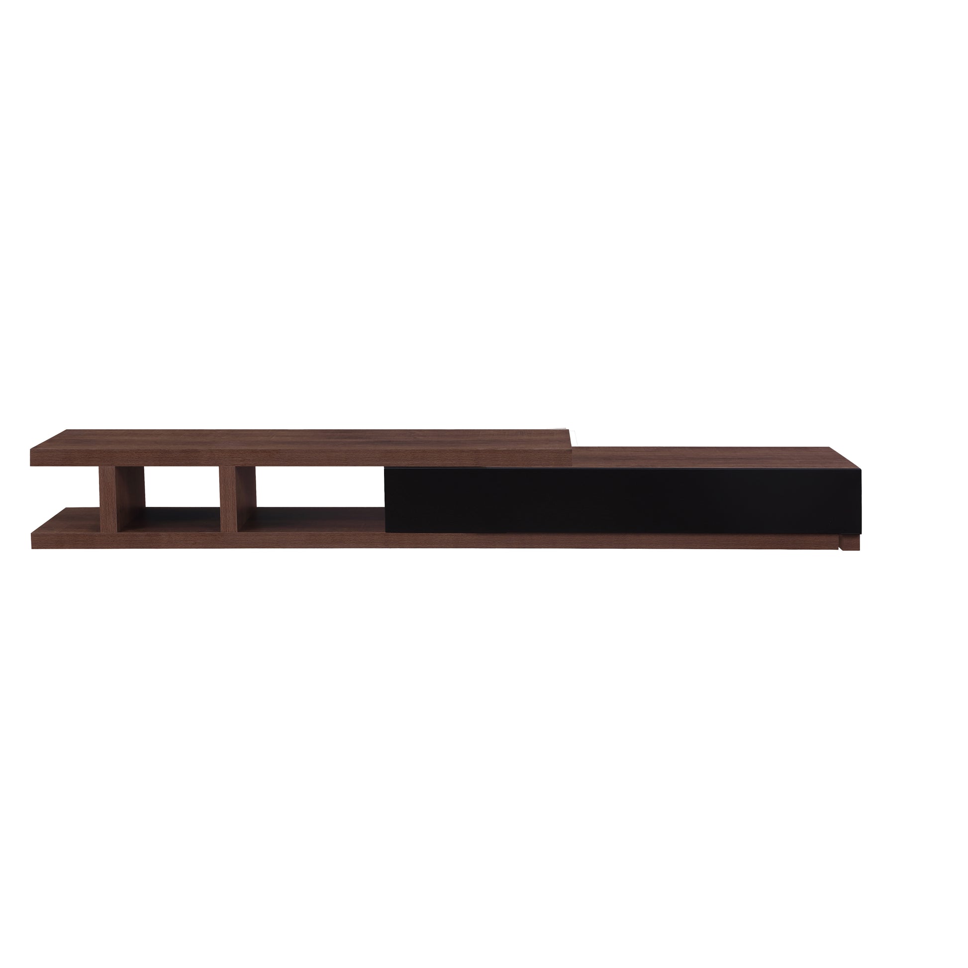 Criterion Conventry Extendable TV Unit, Entertainment Cabinet, 239cm Low Line Dark Oak Blank Background Image