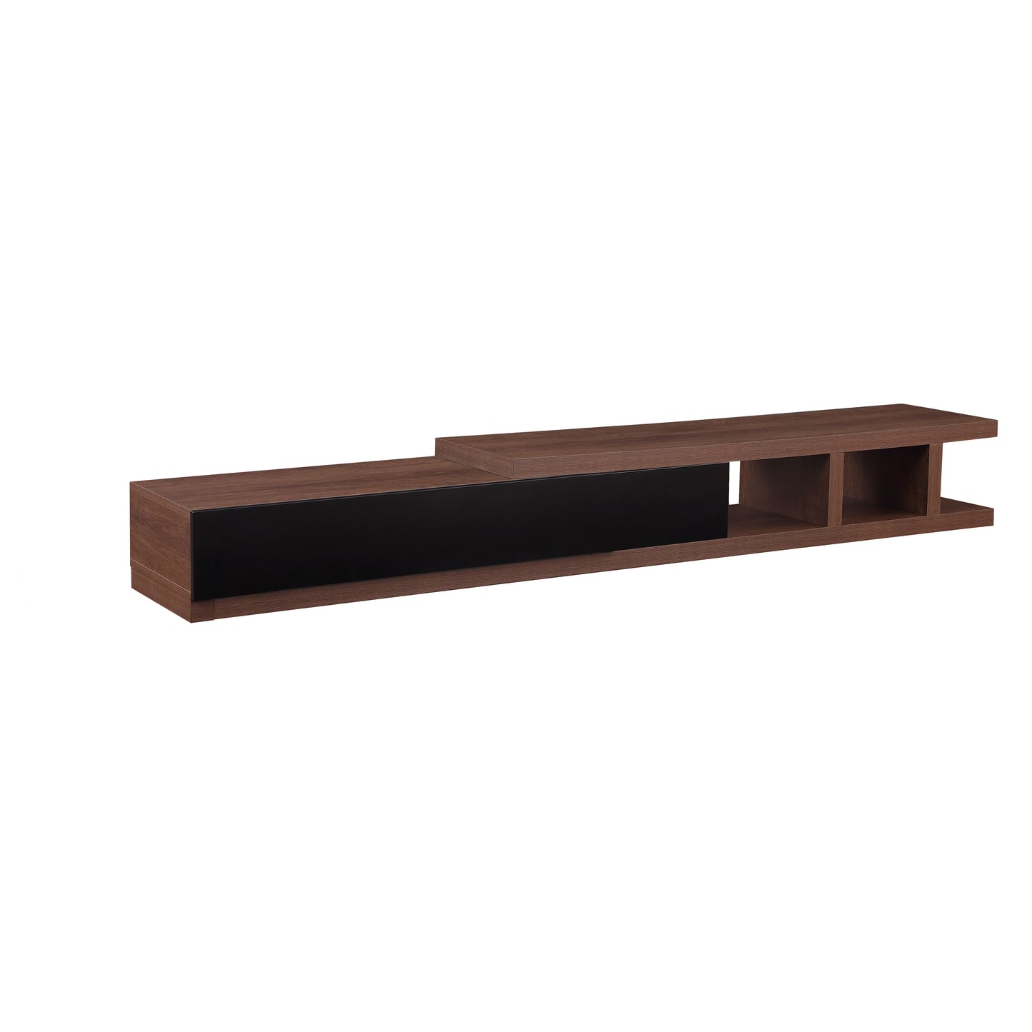 Criterion Conventry Extendable TV Unit, Entertainment Cabinet, 239cm Low Line Dark Oak Blank Background Image