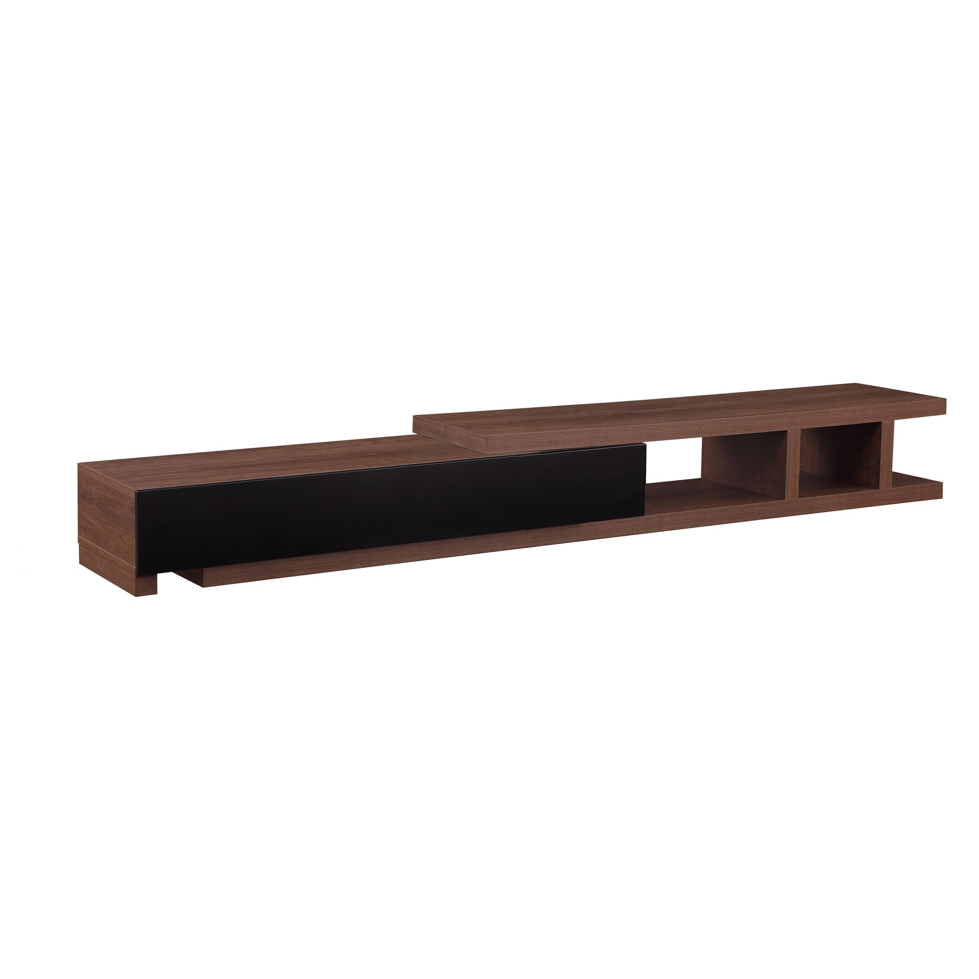 Criterion Conventry Extendable TV Unit, Entertainment Cabinet, 239cm Low Line Dark Oak Blank Background Image