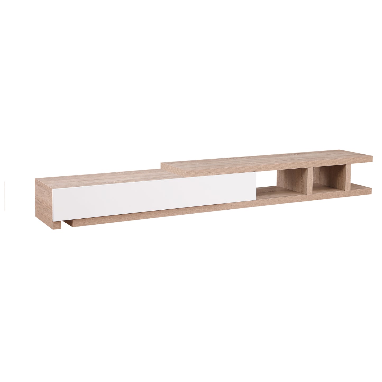 Criterion Conventry Extendable TV Unit, Entertainment Cabinet, 239cm Low Line Oak