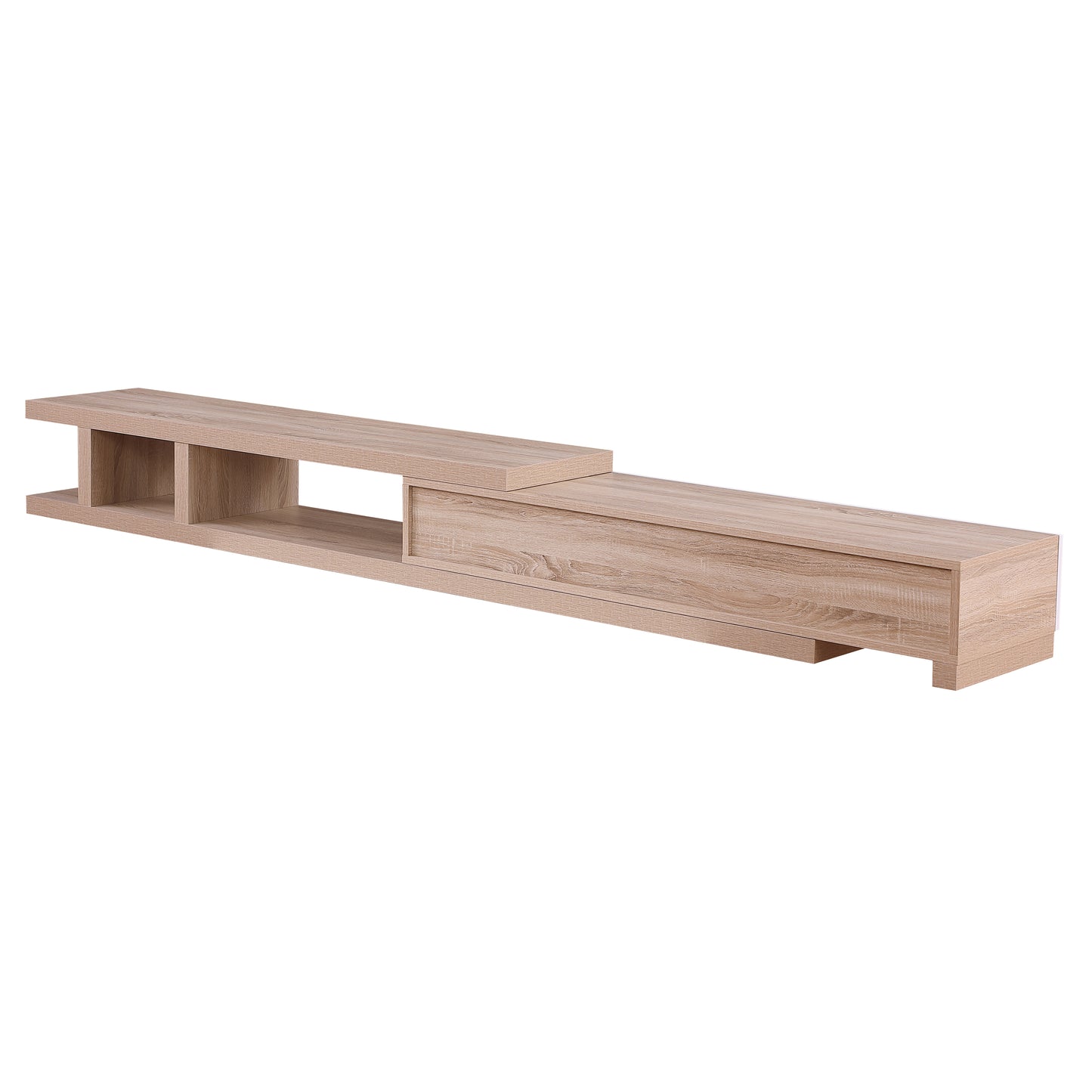 Criterion Conventry Extendable TV Unit, Entertainment Cabinet, 239cm Low Line Oak