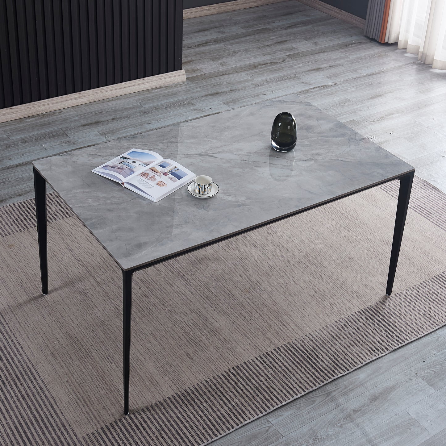 Criterion Cruz Dining Table 1500mm Light Grey Sintered Stone