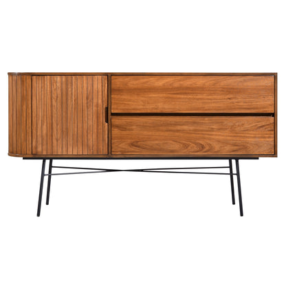 Criterion Albany Buffet, Side Board 1600mm Semi-Assembled, Powder Coated Steel Legs Dark Ash