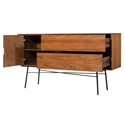 Criterion Albany Buffet, Side Board 1600mm Semi-Assembled, Powder Coated Steel Legs Dark Ash