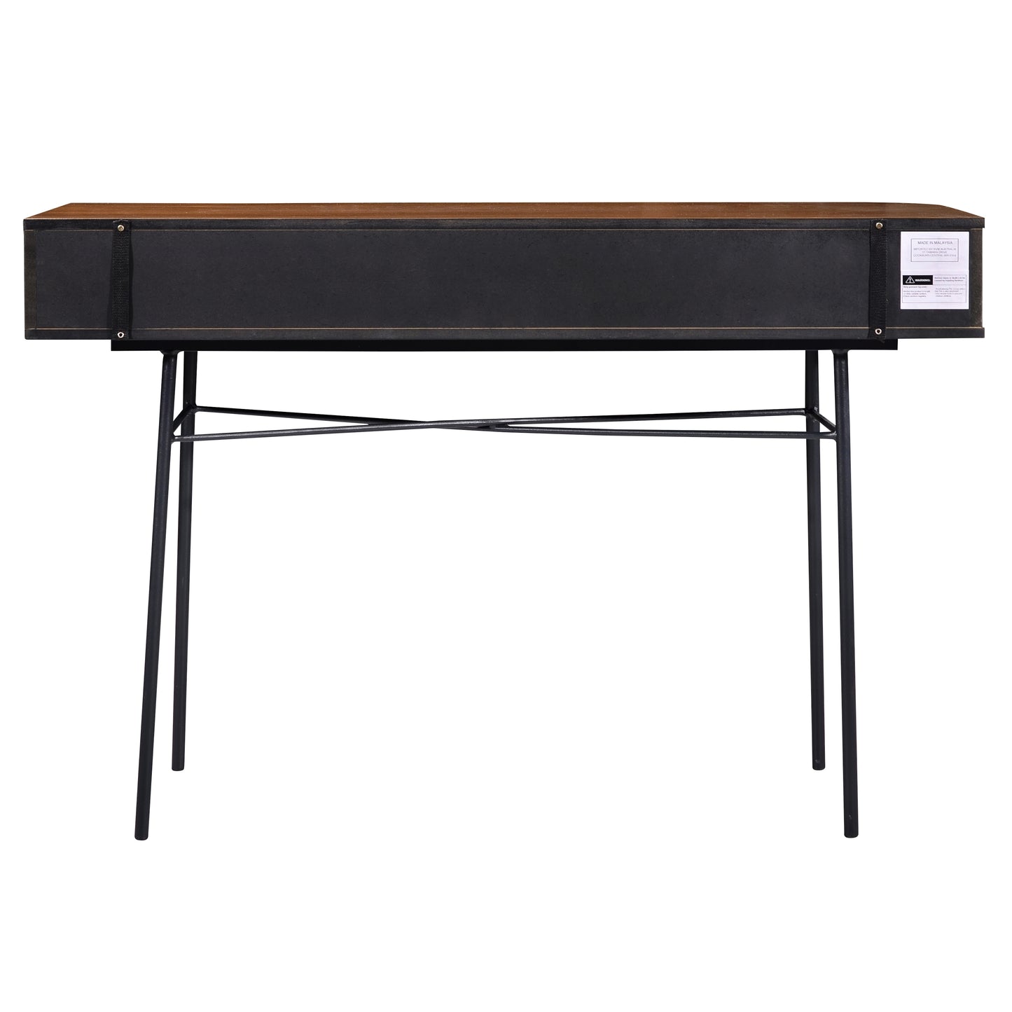Criterion Albany Console Table 1200mm Semi-Assembled, Powder Coated Steel Legs Dark Ash