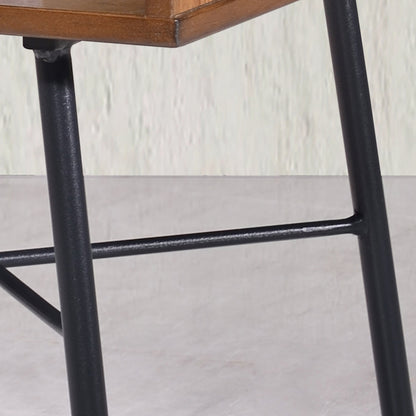 Criterion Albany End Table 500mm Semi-Assembled, Powder Coated Steel Legs Dark Ash