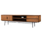 Criterion Albany Entertainment Unit, TV Cabinet 2100mm Semi-Assembled, Powder Coated Steel Legs Dark Ash