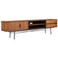 Criterion Albany Entertainment Unit, TV Cabinet 2100mm Semi-Assembled, Powder Coated Steel Legs Dark Ash