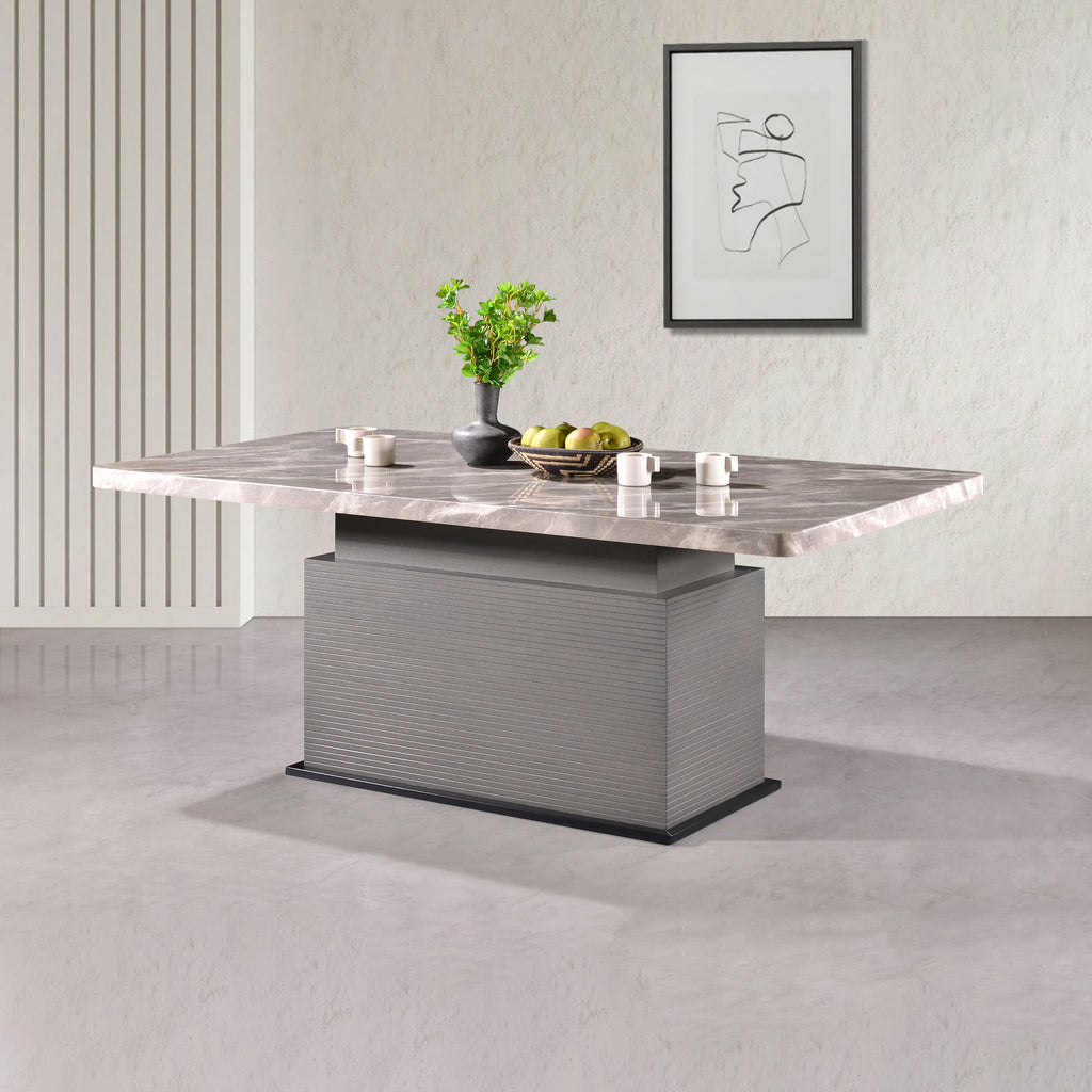 Criterion Bremer Dining Table 1800mm 50mm Laminated Marble Top KSK Gre ...