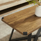 Criterion Capri Coffee Table 1100mm Rectangular Table, Black Metal Leg and Metal Highlights Dark Oak