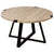 Criterion Capri Coffee Tables 770mm Round Table, Black Metal Leg and Metal Highlights Oak