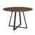 Criterion Capri Dining Table 1150mm Round Table, Black Metal Leg and Metal Highlights Dark Oak