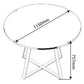 Criterion Capri Dining Table 1150mm Round Table, Black Metal Leg and Metal Highlights Dark Oak