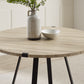 Criterion Capri Dining Table 1150mm Round Table, Black Metal Leg and Metal Highlights Oak