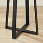 Criterion Capri Side Table 400mm Square Table, Black Metal Leg and Metal Highlights Dark Oak