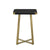 Criterion Capri Side Table 400mm Square Table, Gold Metal Leg and Metal Highlights Black Oak