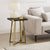 Criterion Capri Side Table 400mm Square Table, Gold Metal Leg and Metal Highlights Black Oak