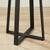 Criterion Capri Side Table 400mm Square Table, Black Metal Leg and Metal Highlights Oak