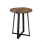 Criterion Capri End Table 445mm Round Table, Black Metal Leg and Metal Highlights Dark Oak