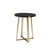 Criterion Capri End Table 445mm Round Table, Gold Metal Leg and Metal Highlights Black Oak