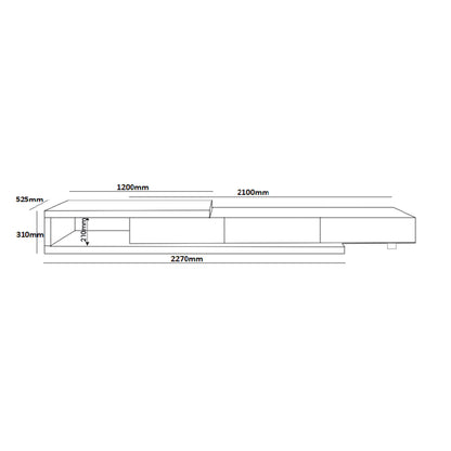 Criterion Concertina Expandable Entertainment Unit, TV Unit, TV Cabinet 2270mm Oak White