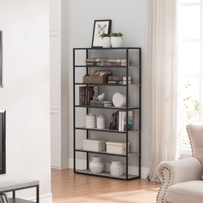 Criterion Chryzler Bookcase 1000mm Metal Frame Cement Look