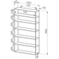 Criterion Chryzler Bookcase 1000mm Metal Frame Cement Look