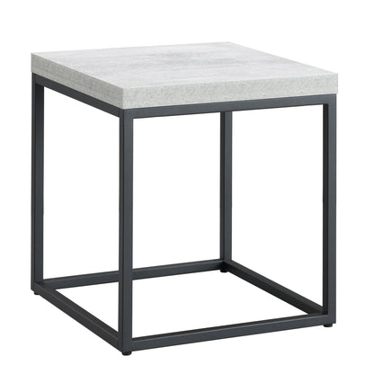 Criterion Chryzler End Table 450mm Metal Frame, Cement Look