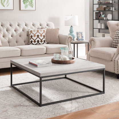 Criterion Chryzler End Table 450mm Metal Frame, Cement Look