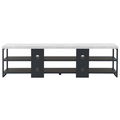 Criterion Chryzler Entertainment Unit, TV Cabinet 1800mm Metal Frame, Cement Look