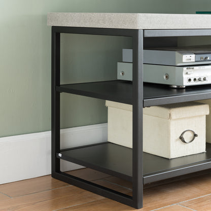 Criterion Chryzler Entertainment Unit, TV Cabinet 1800mm Metal Frame, Cement Look