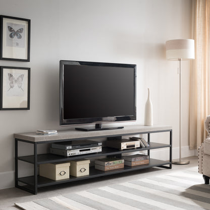 Criterion Chryzler Entertainment Unit, TV Cabinet 1800mm Metal Frame, Cement Look
