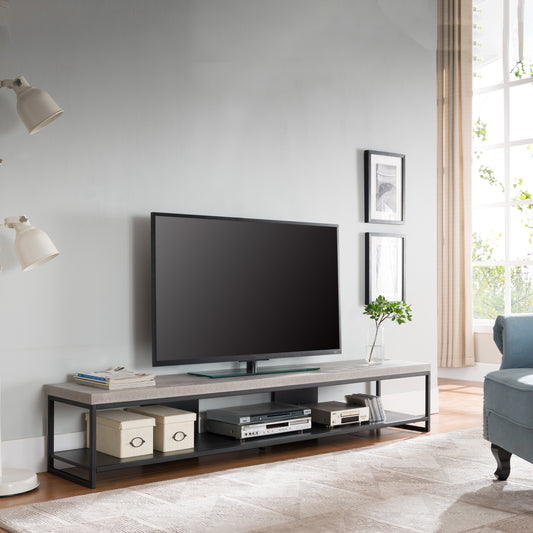 Criterion Chryzler Low Line Entertainment Unit 2000mm Metal Frame, Cement Look