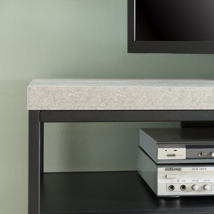 Criterion Chryzler Low Line Entertainment Unit 2000mm Metal Frame, Cement Look