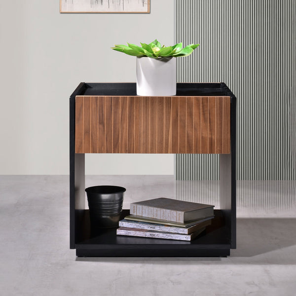 Criterion Coogee End Table 500mm Assembled Ash and Walnut Wood Veneer ...