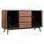 Criterion Denham Buffet, Side Board 1600mm Semi-Assembled, Solid Rubber Wood Legs Light Walnut Wood Veneer