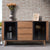 Criterion Denham Buffet, Side Board 1600mm Semi-Assembled, Solid Rubber Wood Legs Light Walnut Wood Veneer