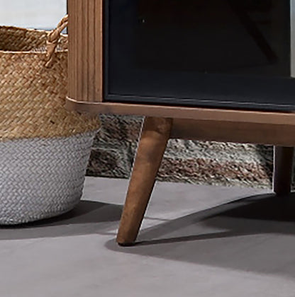 Criterion Denham Buffet, Side Board 1600mm Semi-Assembled, Solid Rubber Wood Legs Light Walnut Wood Veneer