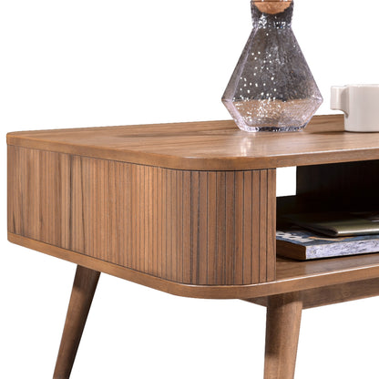 Criterion Denham Coffee Table 1200mm Semi-Assembled, Solid Rubber Wood Legs Light Walnut Wood Veneer