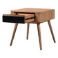 Criterion Denham End Table 550mm Semi-Assembled, Solid Rubber Wood Legs Light Walnut Wood Veneer