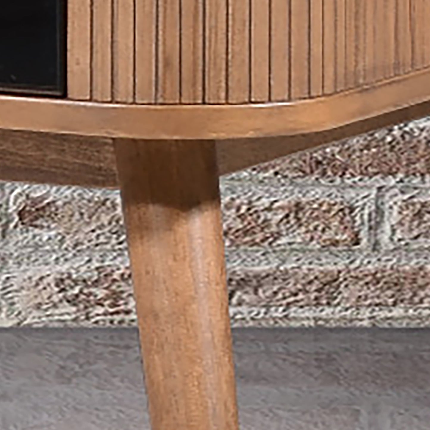 Criterion Denham End Table 550mm Semi-Assembled, Solid Rubber Wood Legs Light Walnut Wood Veneer