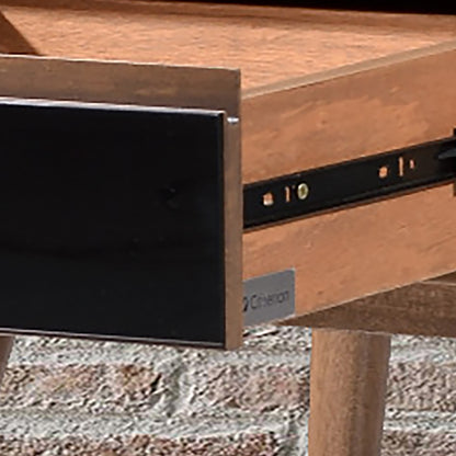 Criterion Denham End Table 550mm Semi-Assembled, Solid Rubber Wood Legs Light Walnut Wood Veneer