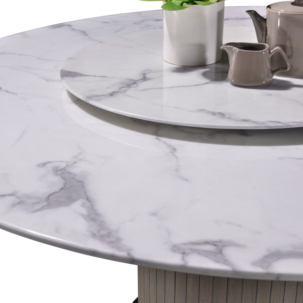 Criterion Eucla Dining Table 1500mm Round 20mm Laminated Marble Top wi ...