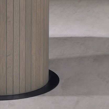 Criterion Eucla Dining Table 1500mm Round 20mm Laminated Marble Top with Lazy Susan KSK Slate Wood Veneer